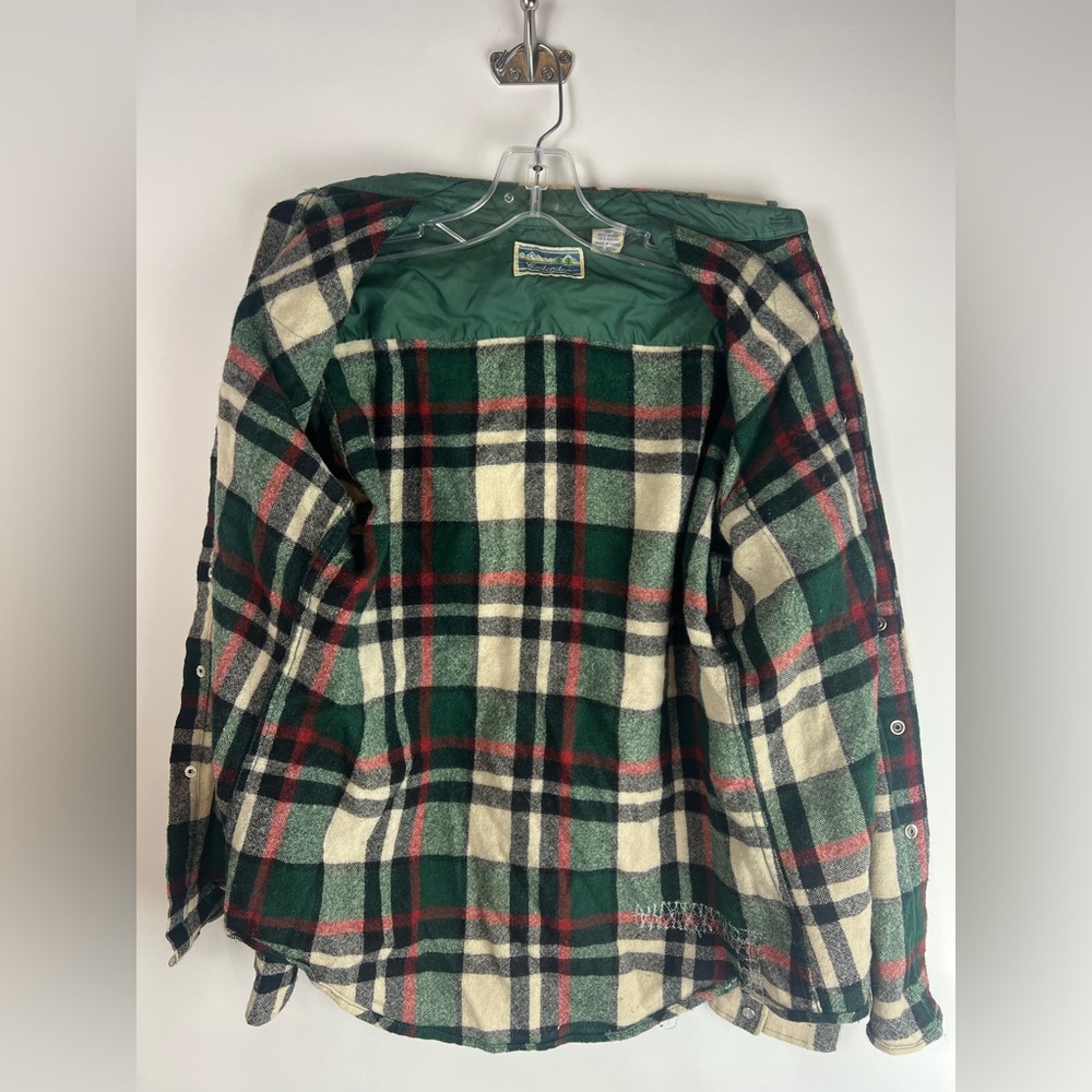Vintage 70s Wool Plaid Lined Shirt Jacket Contender Brand Made in Korea | Size S - Picture 7 of 11